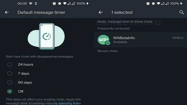 Whatsapp con función para archivar mensajes temporales