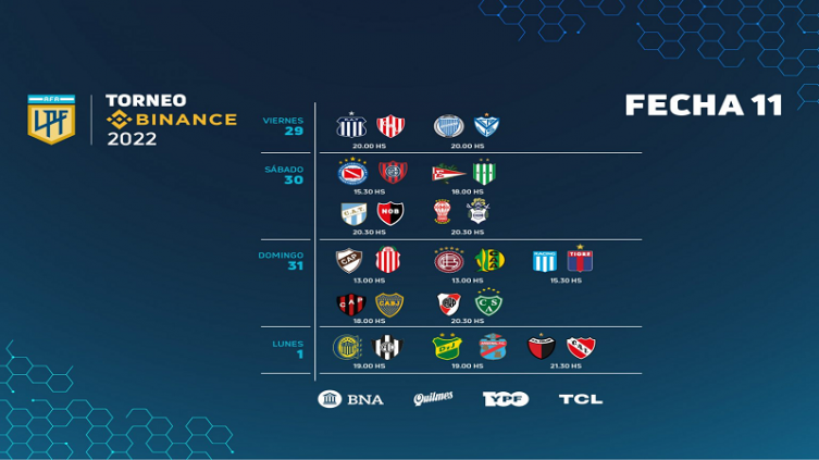 LPF: agenda para la 11ª Fecha