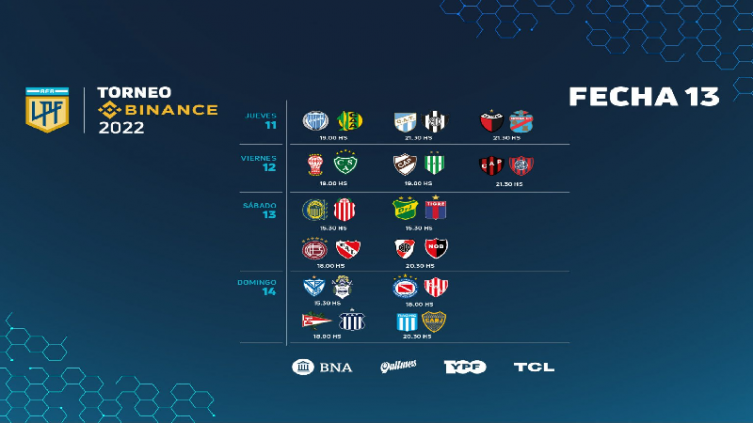 LPF: cronograma para la 13ª Fecha