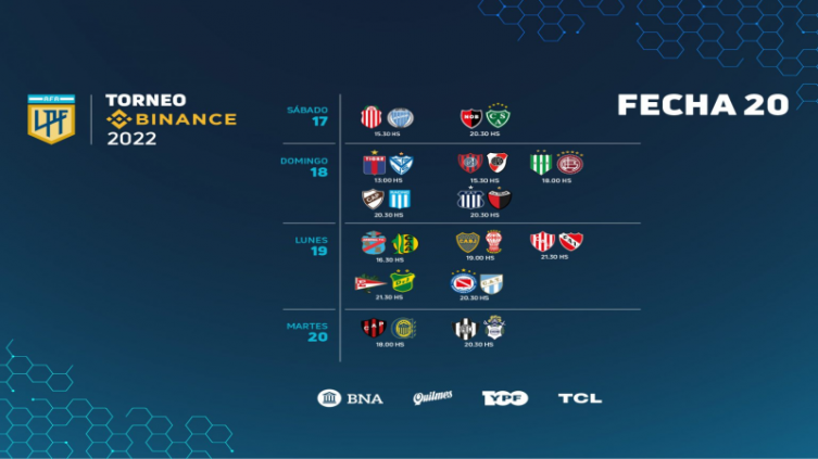 LPF: calendario para la 20ª jornada