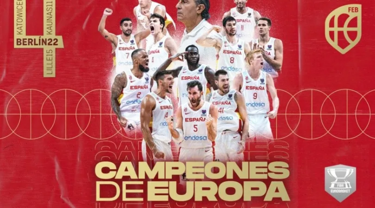 El seleccionado de básquetbol de España es campeón de Europa