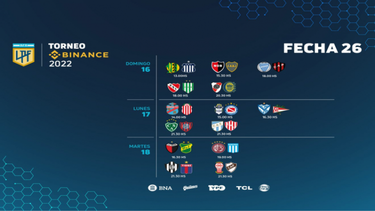 LPF: calendario para la 26ª jornada