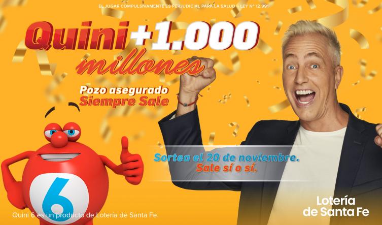 Lotería de Santa Fe lanza el “Quini +1000 millones”