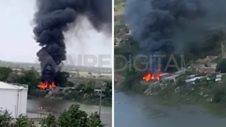 Gran explosión e incendio 
