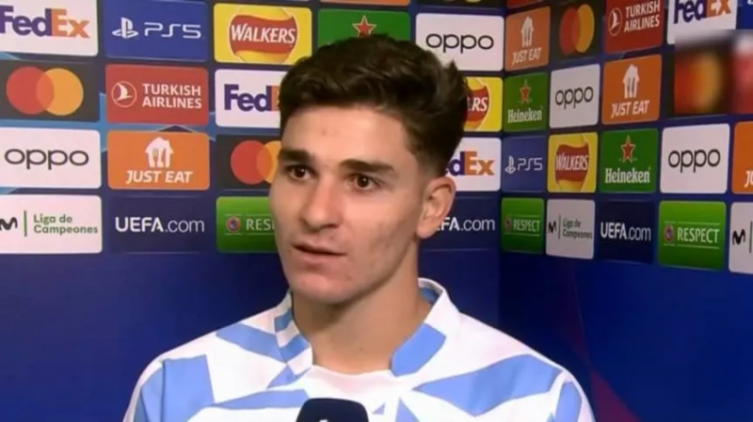 Julián Álvarez, figura en Champions League