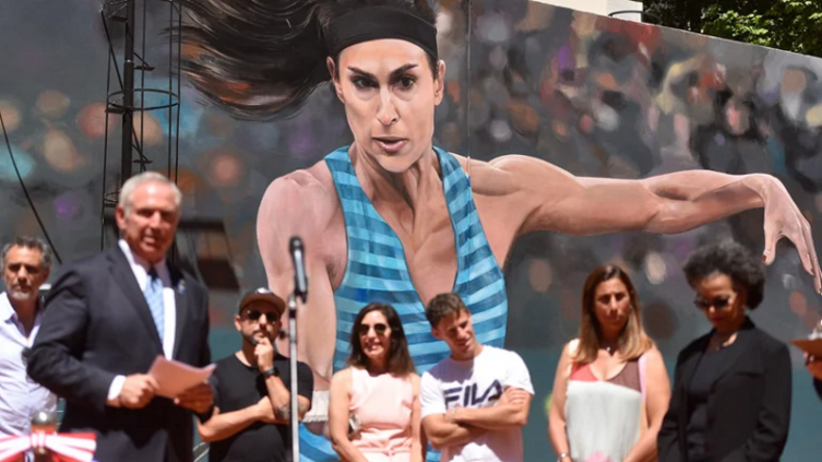 Inauguraron un mural de de Gabriela Sabatini, Diego Schwartzman y Serena Williams 