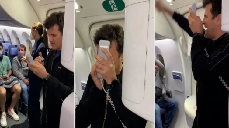 Ciro Martínez tocó el himno en un avión rumbo a Qatar