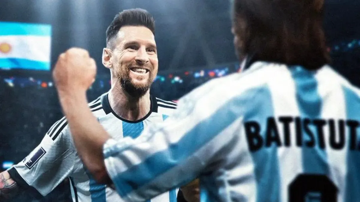 Gabriel Batistuta felicitó a Lionel Messi por compartir su récord de goles mundialistas