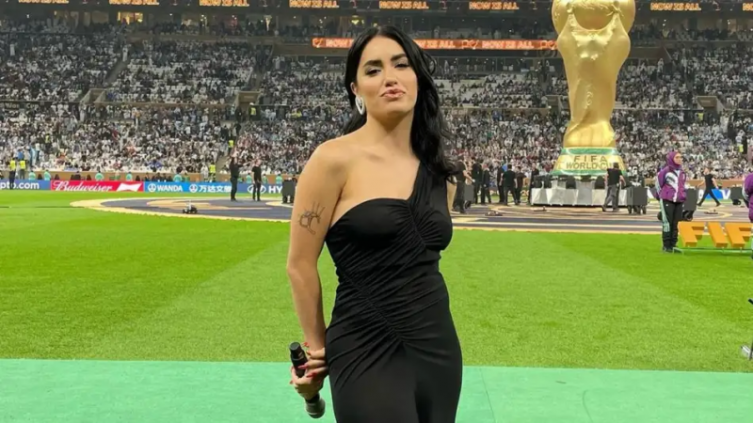 La emoción de Lali tras entonar el Himno en la final del Mundial