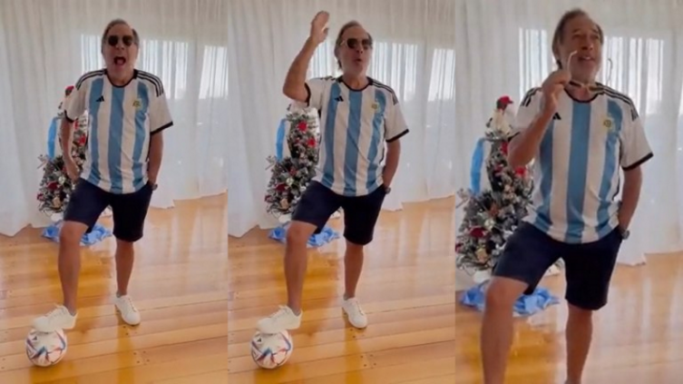 El festejo de Guillermo Francella por la consagración de la Selección