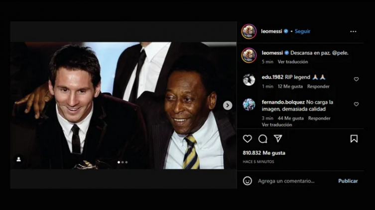 El mensaje de Lio Messi por la muerte de Pelé