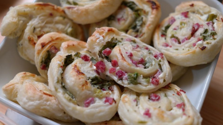 Rolls de verduras y jamón