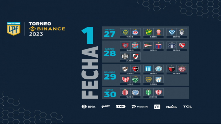 LPF: calendario para la 1ª jornada