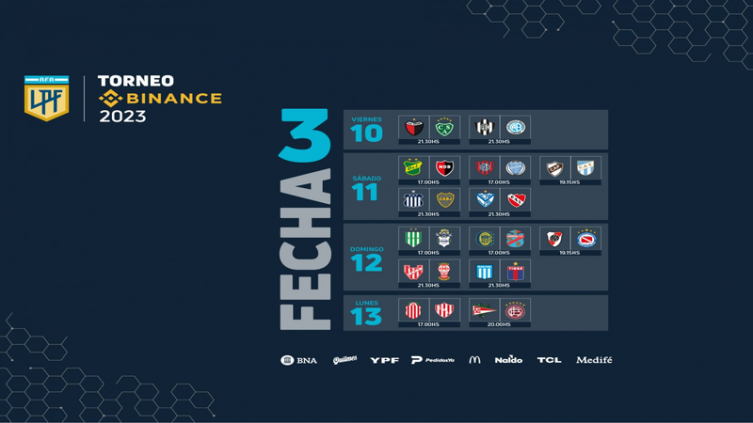 LPF: calendario para la 3ª jornada