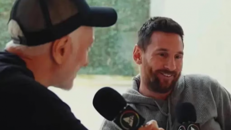 El chiste de Messi en el backstage de la nota con Andy Kusnetzoff