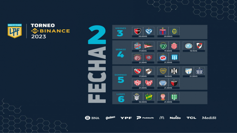LPF: árbitros para la 2ª jornada