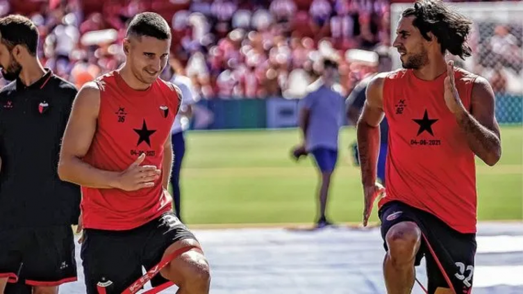 La formación de Gorosito en su primera práctica en Colón