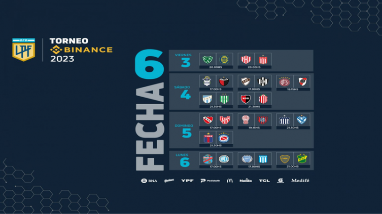 LPF: calendario para la 6ª jornada