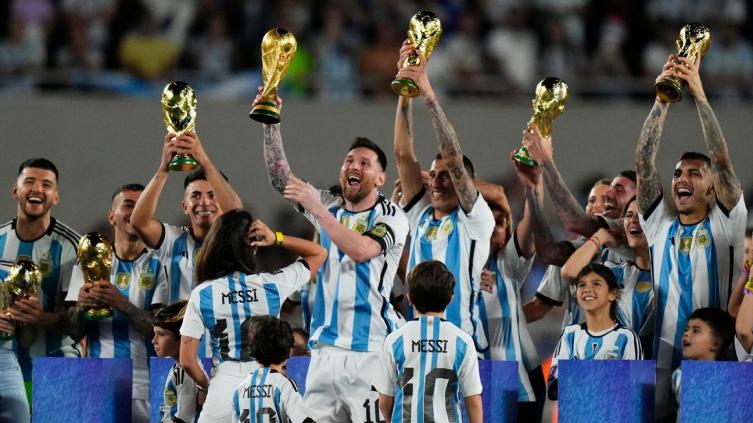 La Selección festejó la obtención de la Copa del Mundo