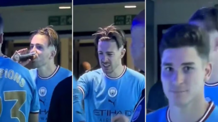 Julián Álvarez les convidó fernet a sus compañeros del Manchester City