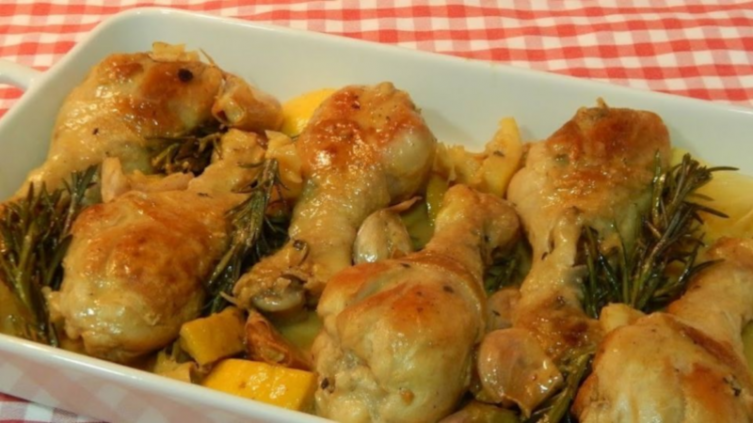 Pollo en salsa de vino y limón