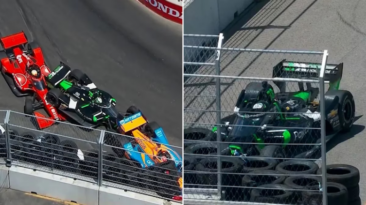 Canapino abandonó en una accidentada carrera de la IndyCar