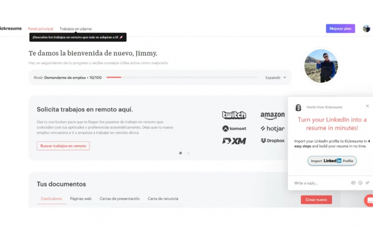 Currículum diseñado con inteligencia artificial, gratis