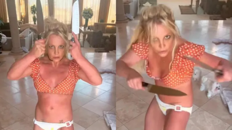 Britney Spears se filmó bailando con cuchillos 