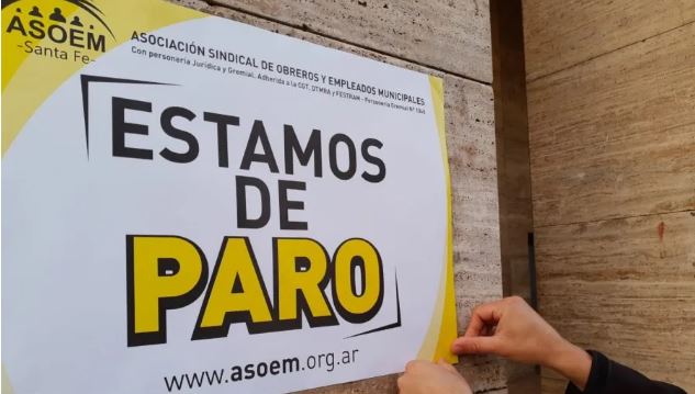 Asoem confirmó paro de los municipales para este martes, miércoles y jueves por reclamos salariales y laborales