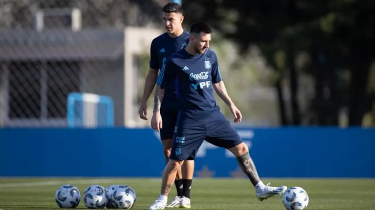 Selección Argentina: el golazo de Lionel Messi en el entrenamiento