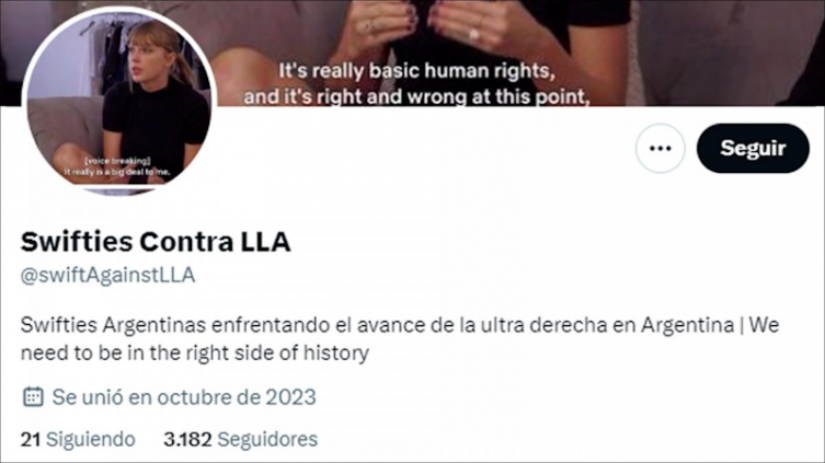 Fans de Taylor Swift llamaron a no votar a Milei