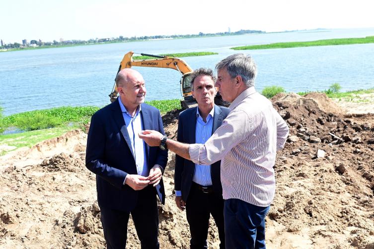 Jatón y el ministro Katopodis recorrieron la obra del Paseo de la Laguna