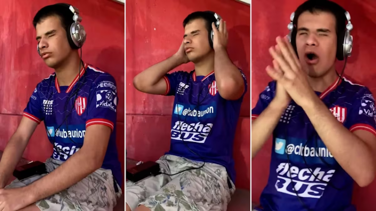 La emoción del hijo ciego de una gloria de Unión en la cancha