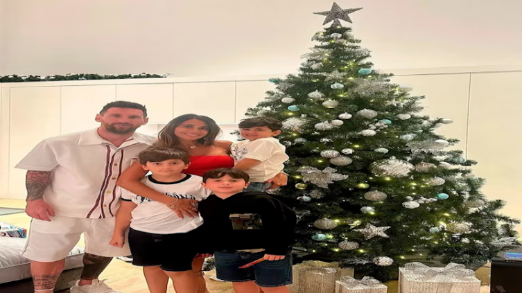Messi llegó con su familia a Rosario para pasar las Fiestas