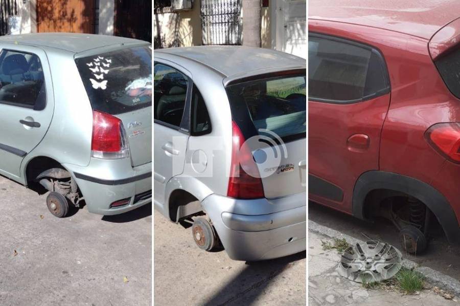 Los robarruedas en acción: robaron en distintas zonas de la ciudad