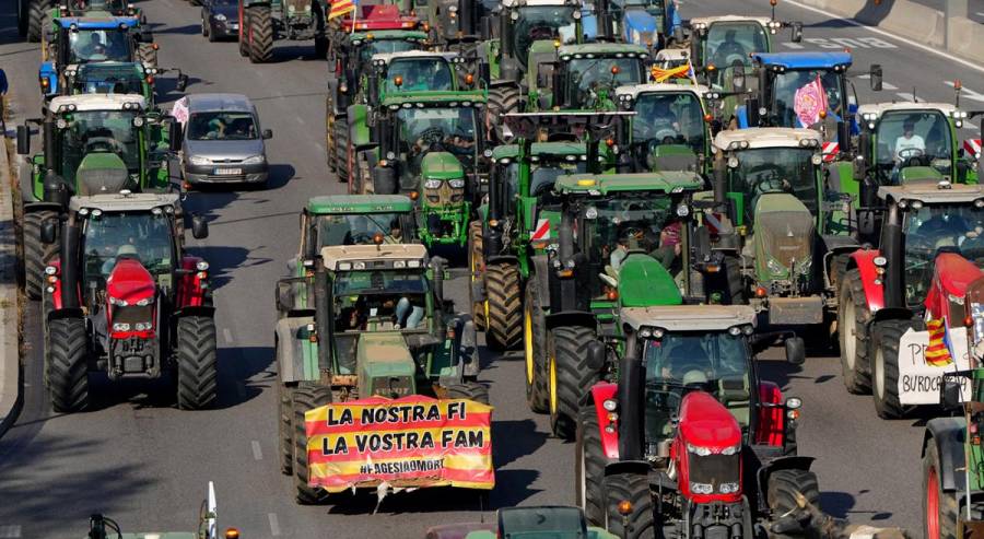 Los agricultores españoles se movilizaron por tercer día consecutivo