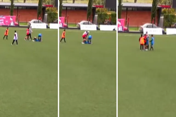 Categoría 2013: buen gesto de los chicos de Newell ´s con un pibe de Central