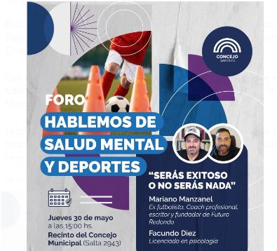 “Serás exitoso o no serás nada”: El Concejo realiza un foro sobre salud mental y deportes