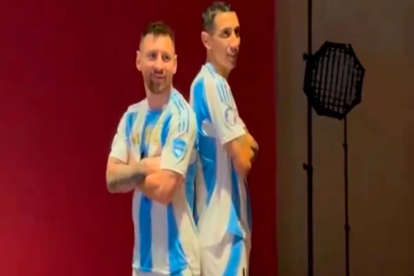 El detrás de escena de la foto oficial de la Copa América de Messi y Di María