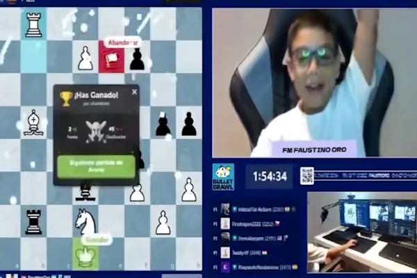 Faustino Oro: venció al número 2 del mundo en ajedrez