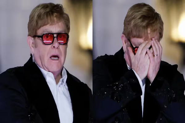 Elton John fue acusado de orinar en una botella de una tienda