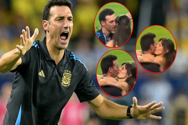El pícaro festejo de Scaloni con su esposa tras ganar la Copa América