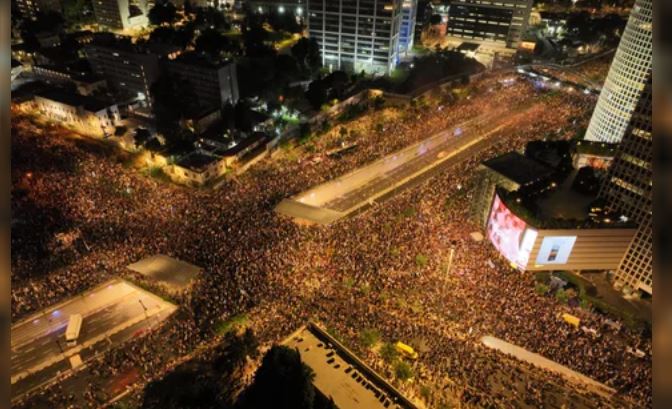 Masiva manifestación en Tel Aviv en reclamo de un alto el fuego en Gaza