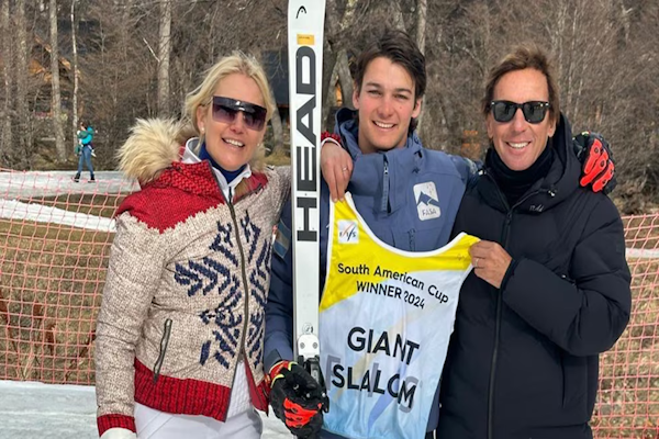 El hijo de Valeria Mazza es Campeón Sudamericano de esquí alpino