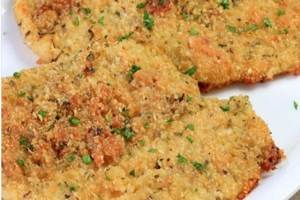 Milanesas de pollo al horno sin huevo