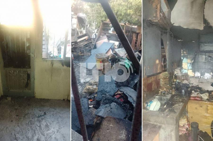 Una aparente bomba molotov causó un feroz incendio en una vivienda