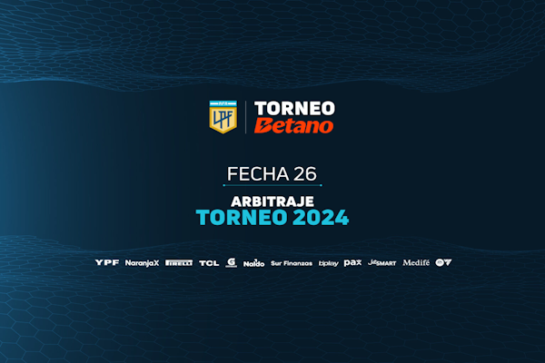 LPF: árbitros para la 26ª jornada