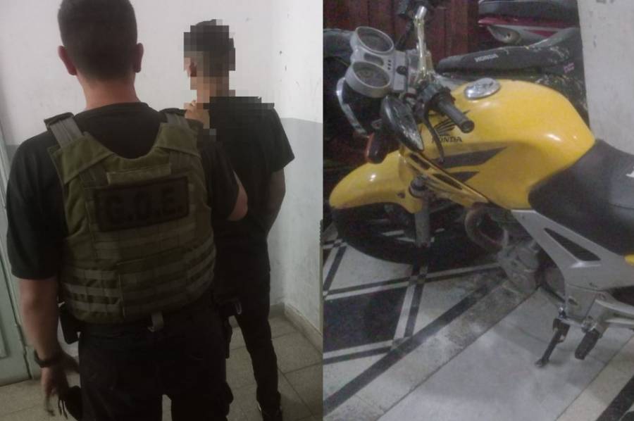 Se accidentó y quedó detenido porque la moto era robada