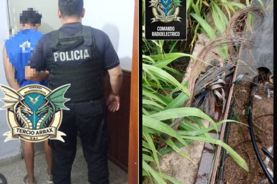 Lo atraparon robándose los cables de un supermercado en la RN168