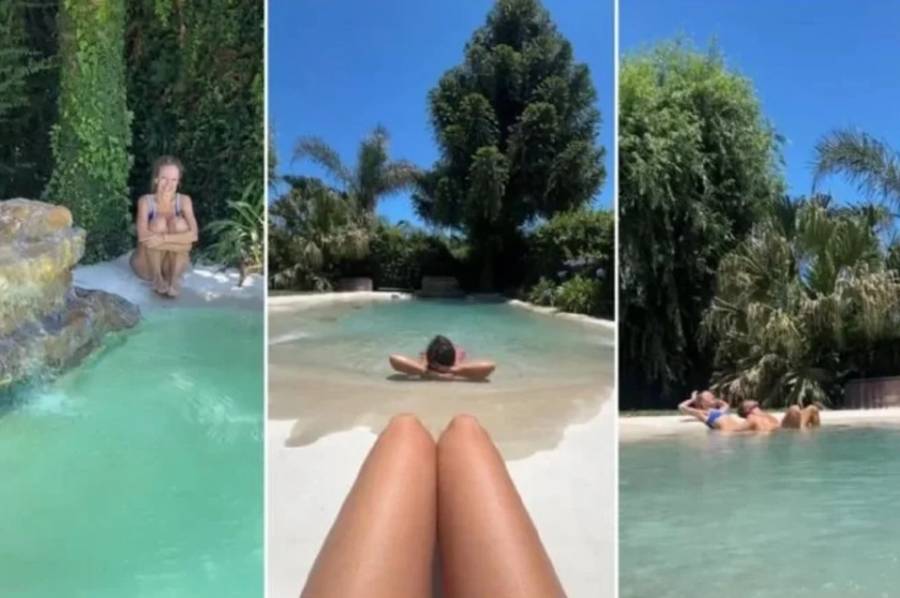 Nicolás Cabré se construyó una playa en su casa